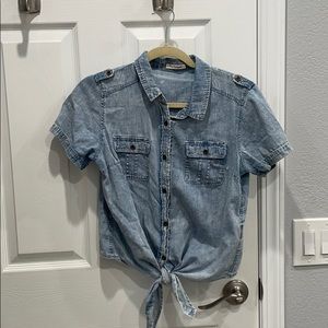 Chambray tie shirt